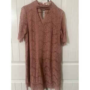 Monteau Los Angeles Dusty Rose Lace Dress Womens Small Mauve Wedding Guest